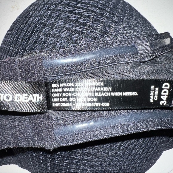 34DD Blackheart Strapless Bra Lined Underwire Push Up Style Goth - Picture 9 of 12